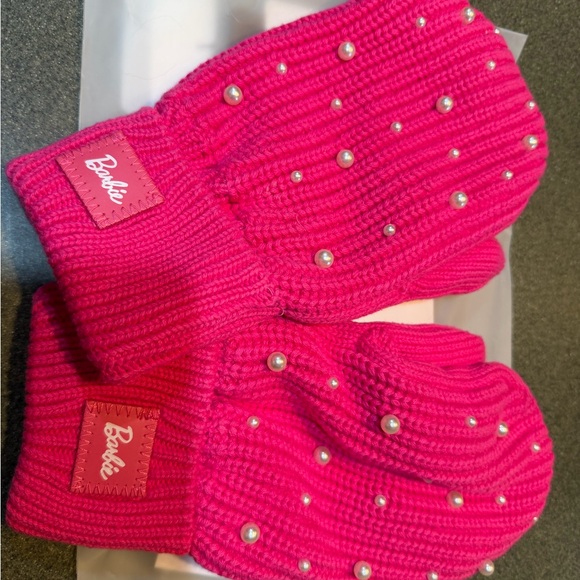 Love Your Melon Other - Barbie Love Your Melon Hot Pink Mittens with Pearls
